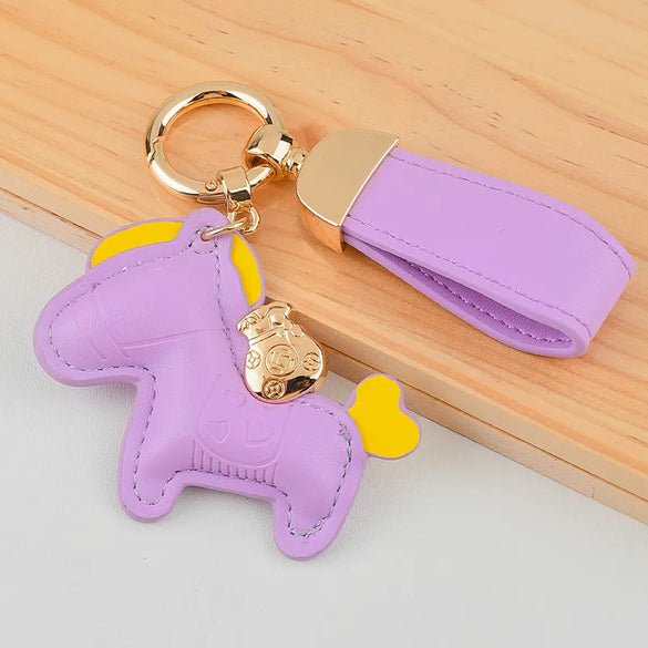 Cartoon Style Horse Pu Leather Unisex Keychain
