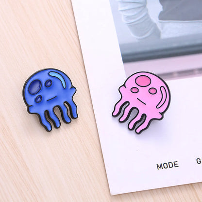 Cartoon Style Jellyfish Alloy Enamel Women'S Brooches