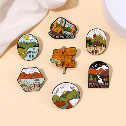 Cartoon Style Landscape Alloy Plating Unisex Brooches