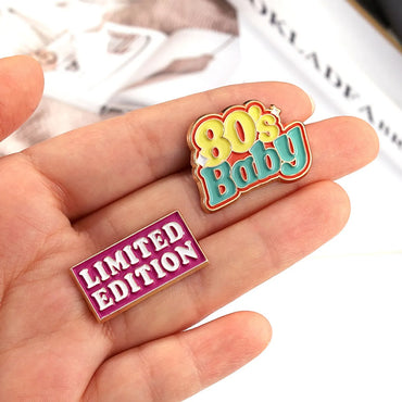 Cartoon Style Letter Alloy Enamel Plating Unisex Brooches