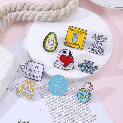 Cartoon Style Letter Alloy Plating Unisex Brooches