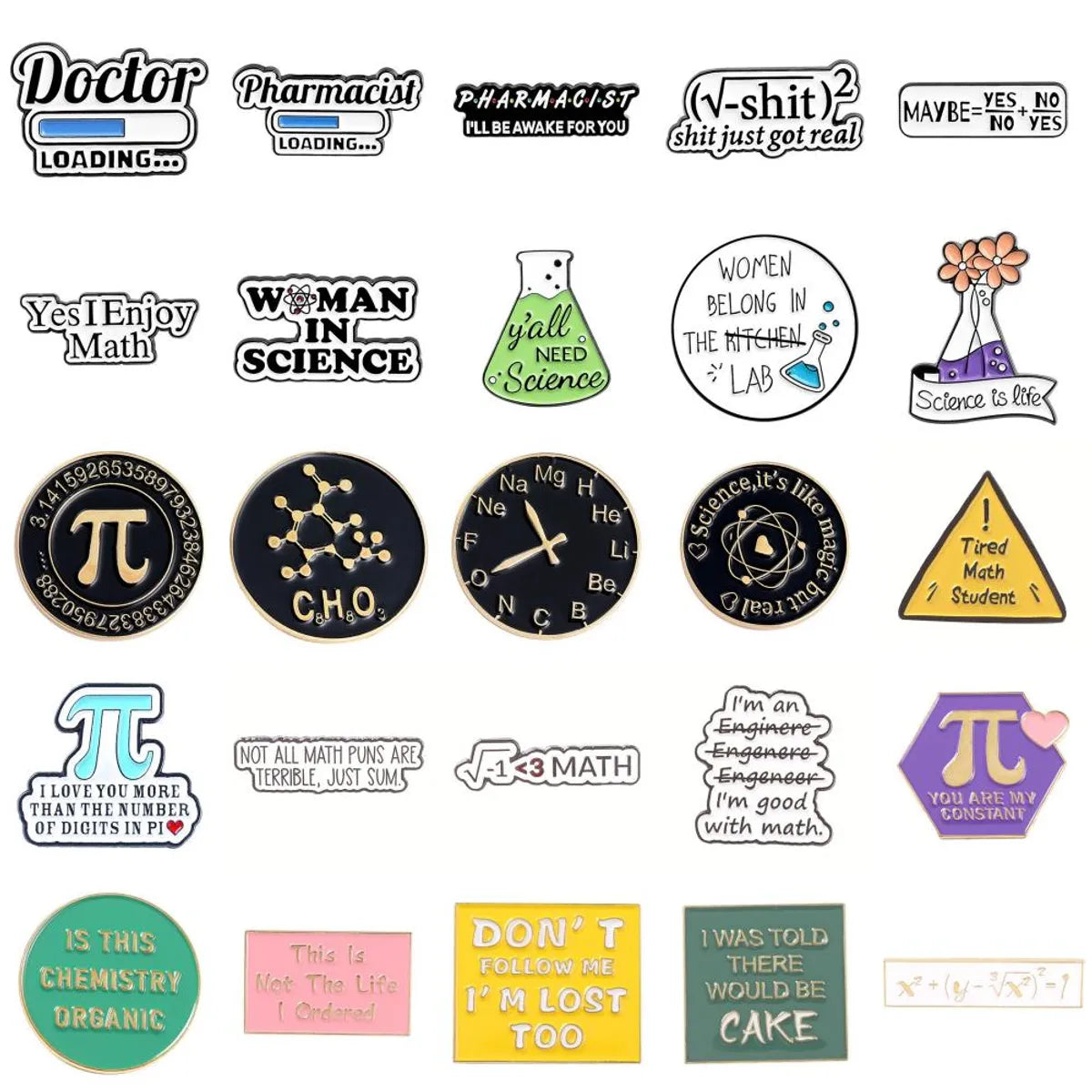 Cartoon Style Letter Alloy Stamping Stoving Varnish Plating Unisex Brooches