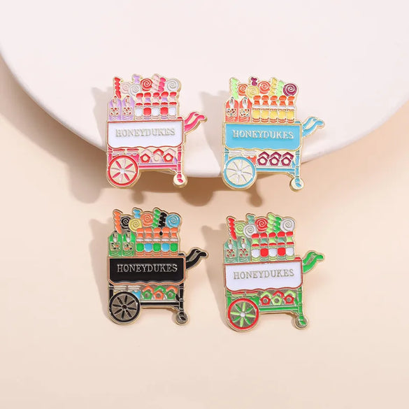 Cartoon Style Letter Carriage Alloy Stamping Stoving Varnish Plating Unisex Brooches