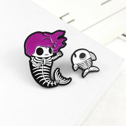 Cartoon Style Mermaid Fish Alloy Enamel Unisex Brooches