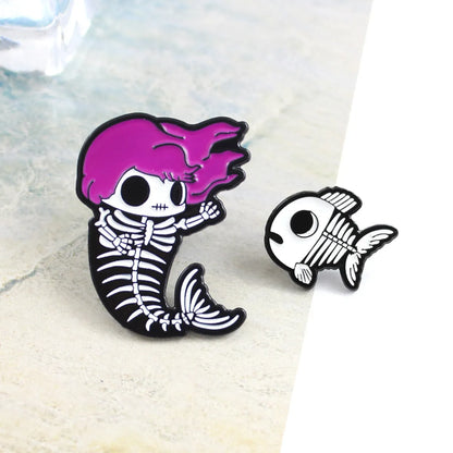 Cartoon Style Mermaid Fish Alloy Enamel Unisex Brooches