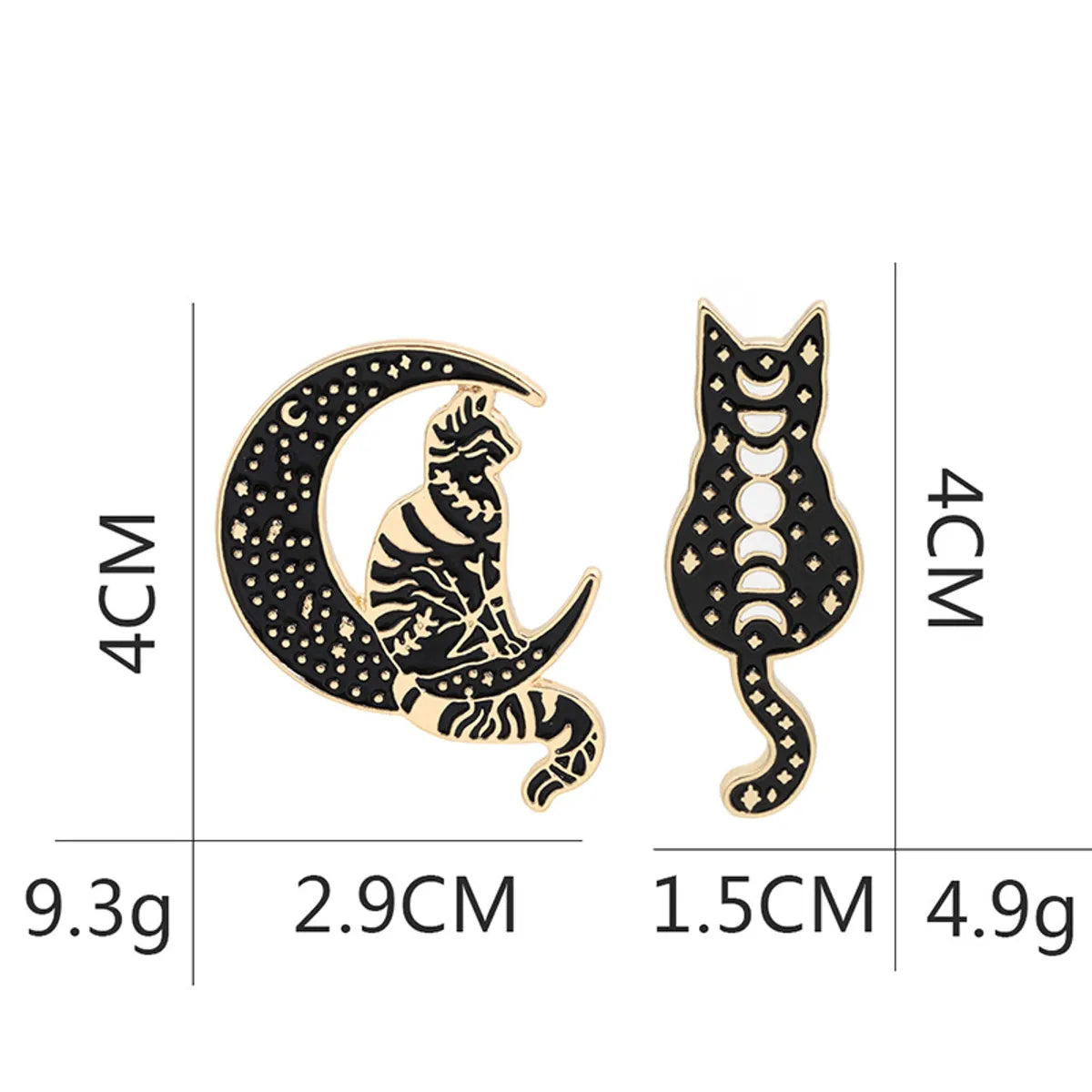 Cartoon Style Moon Cat Alloy Plating Unisex Brooches