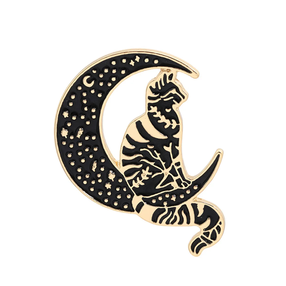 Cartoon Style Moon Cat Alloy Plating Unisex Brooches