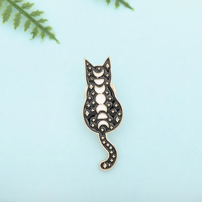 Cartoon Style Moon Cat Alloy Plating Unisex Brooches