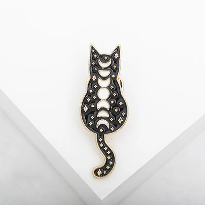 Cartoon Style Moon Cat Alloy Plating Unisex Brooches