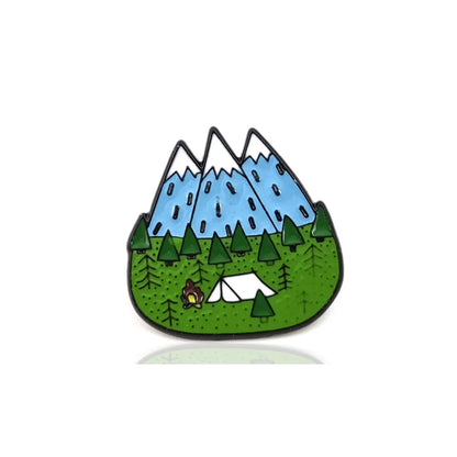 Cartoon Style Mountain Forest Camera Alloy Enamel Unisex Brooches