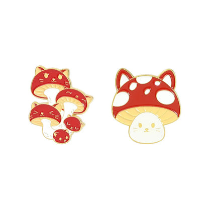 Cartoon Style Mushroom Alloy Stoving Varnish Women'S Brooches