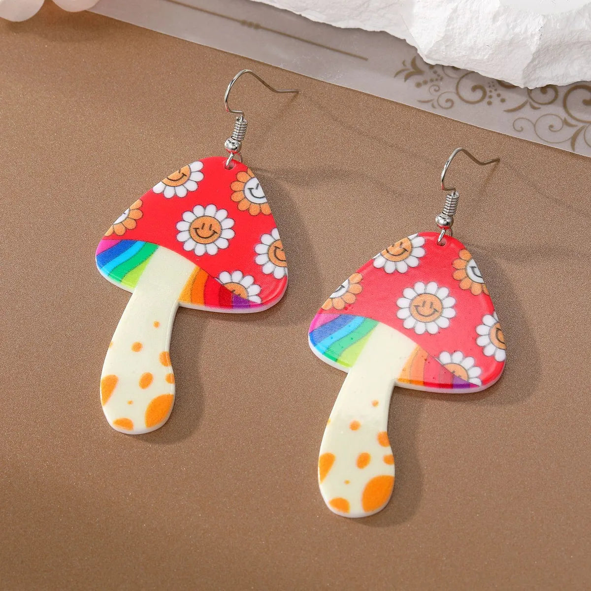 Cartoon Style Mushroom Arylic Women'S Drop Earrings 1 Pair