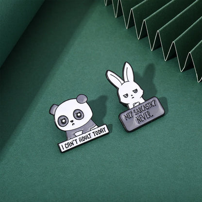 Cartoon Style Panda Alloy Enamel Unisex Brooches