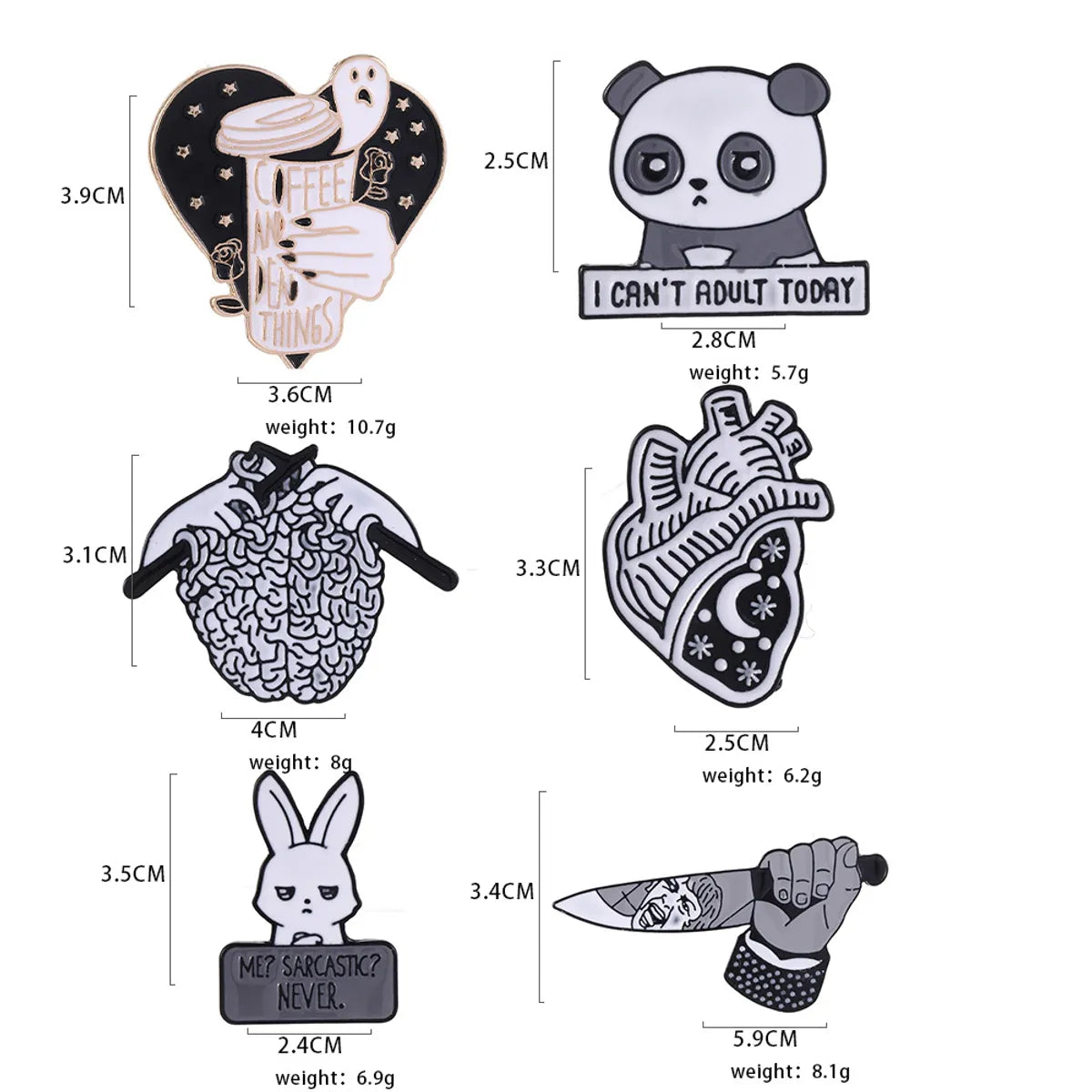 Cartoon Style Panda Alloy Enamel Unisex Brooches