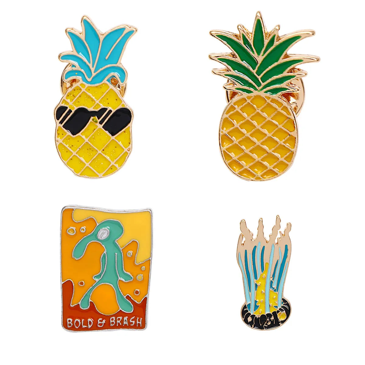 Cartoon Style Pine Alloy Enamel Unisex Brooches