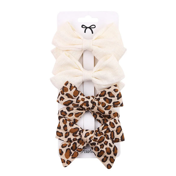 Cartoon Style Plaid Solid Color Bow Knot Cloth Hair Clip