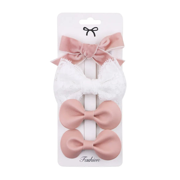 Cartoon Style Plaid Solid Color Bow Knot Cloth Hair Clip