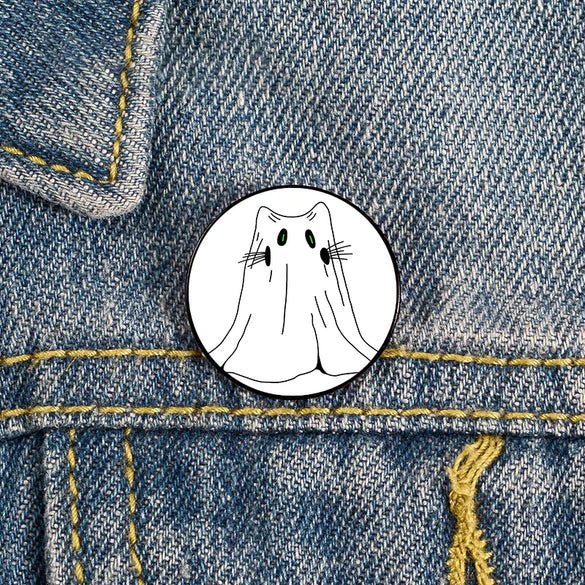 Cartoon Style Pumpkin Cartoon Ghost Mixed Materials Printing Unisex Brooches