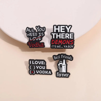 Cartoon Style Punk Cowboy Style Letter Alloy Stamping Stoving Varnish Plating Unisex Brooches