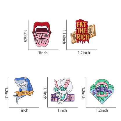 Cartoon Style Punk Modern Style Animal Letter Skull Alloy Stamping Stoving Varnish Plating Unisex Brooches