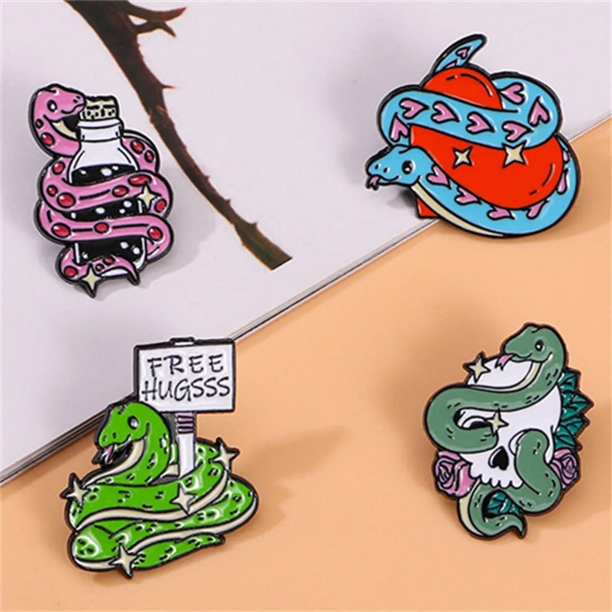 Cartoon Style Punk Modern Style Snake Alloy Unisex Brooches