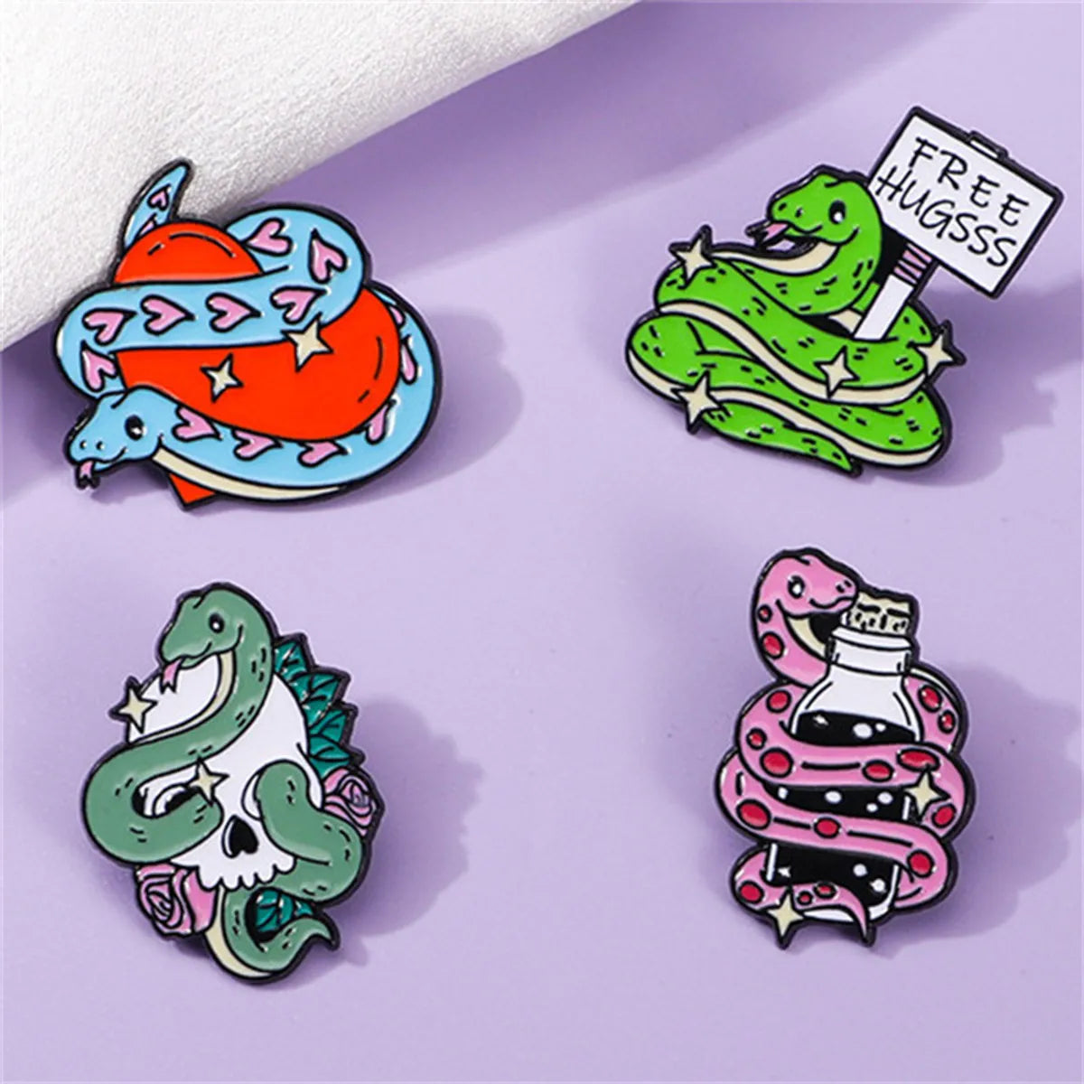 Cartoon Style Punk Modern Style Snake Alloy Unisex Brooches