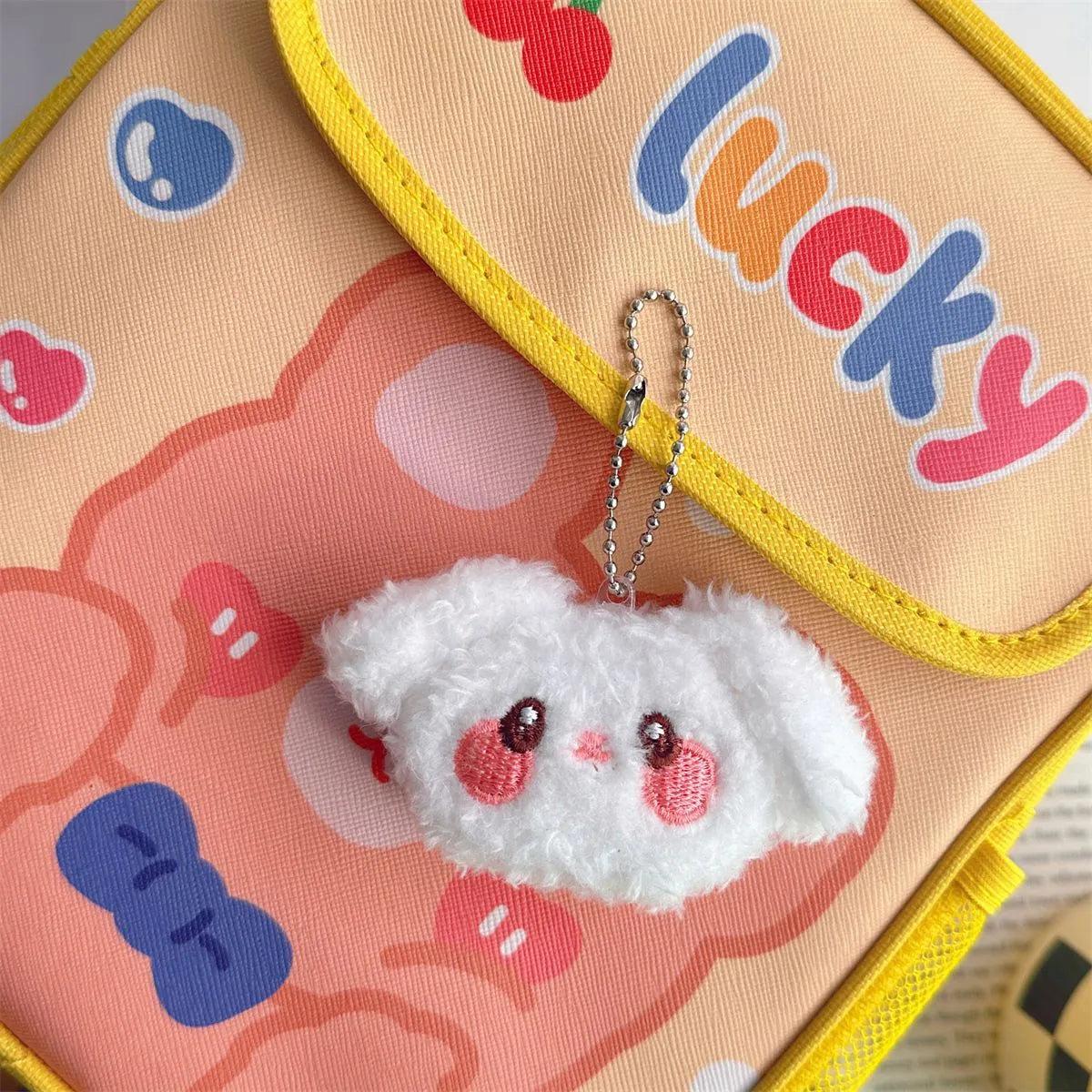 Cartoon Style Rabbit Bear Plush Keychain