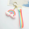 Cartoon Style Rainbow Alloy Silica Gel Unisex Keychain
