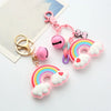 Cartoon Style Rainbow Alloy Silica Gel Unisex Keychain