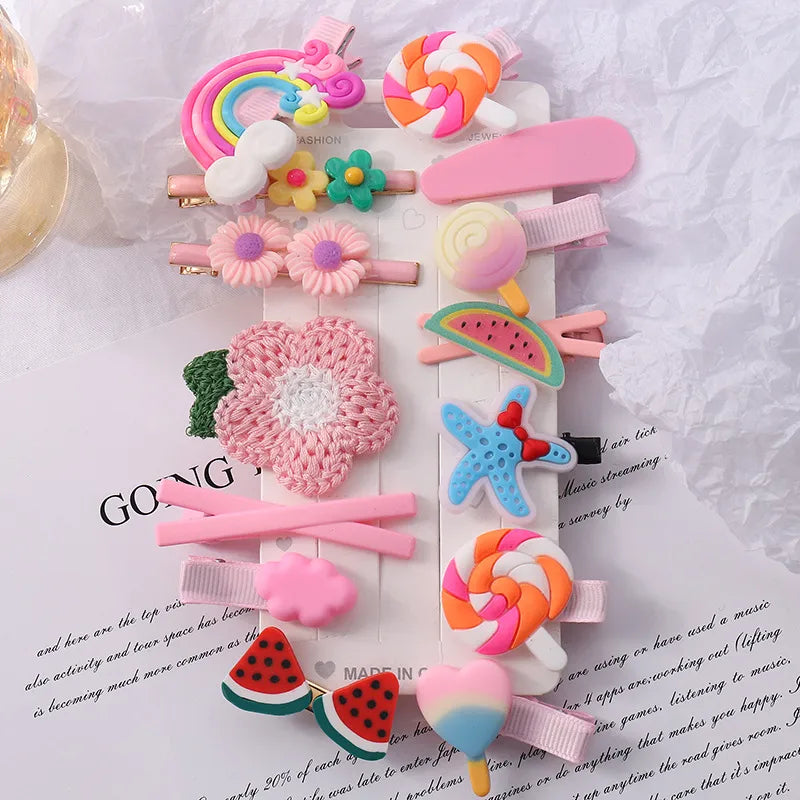 Cartoon Style Rainbow Fruit Arylic Sequins Hair Clip 1 Set