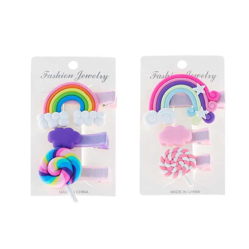 Cartoon Style Rainbow Fruit Arylic Sequins Hair Clip 1 Set