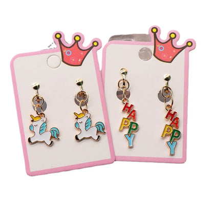 Cartoon Style Rainbow Unicorn Alloy Girl's Ear Clips 1 Pair