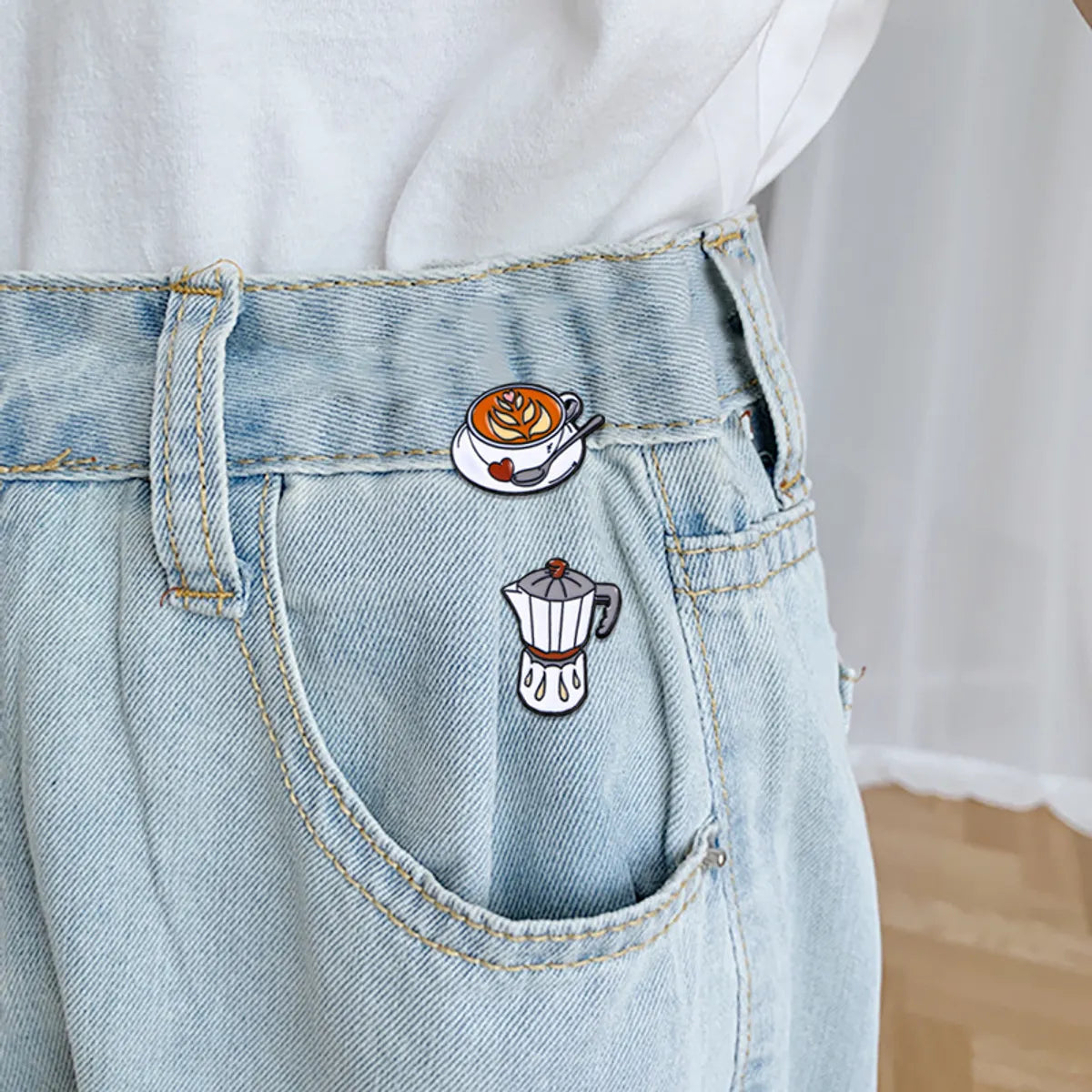 Cartoon Style Retro Cup Alloy Enamel Stoving Varnish Unisex Brooches