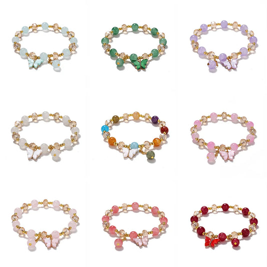 Cartoon Style Rhombus Butterfly Artificial Crystal Plating Kid'S Women'S Bracelets