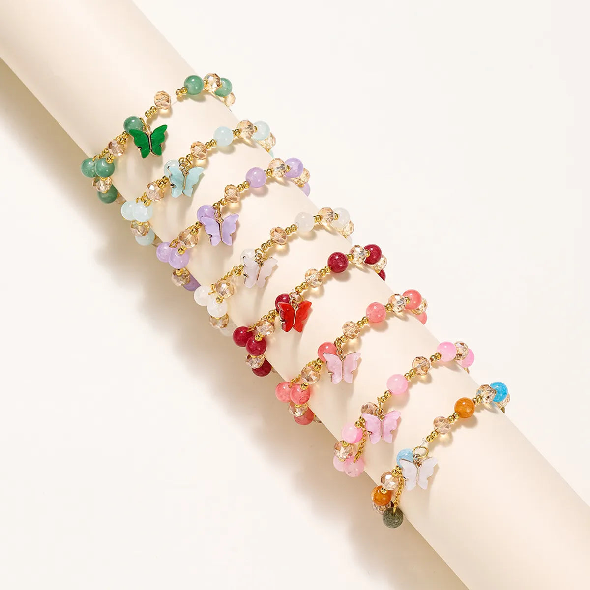 Cartoon Style Rhombus Butterfly Artificial Crystal Plating Kid'S Women'S Bracelets