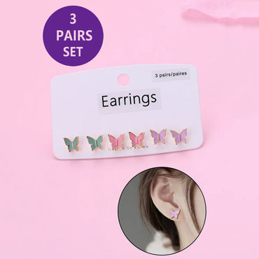 Cartoon Style Romantic Sweet Butterfly Alloy Handmade Plating Girl'S Ear Studs