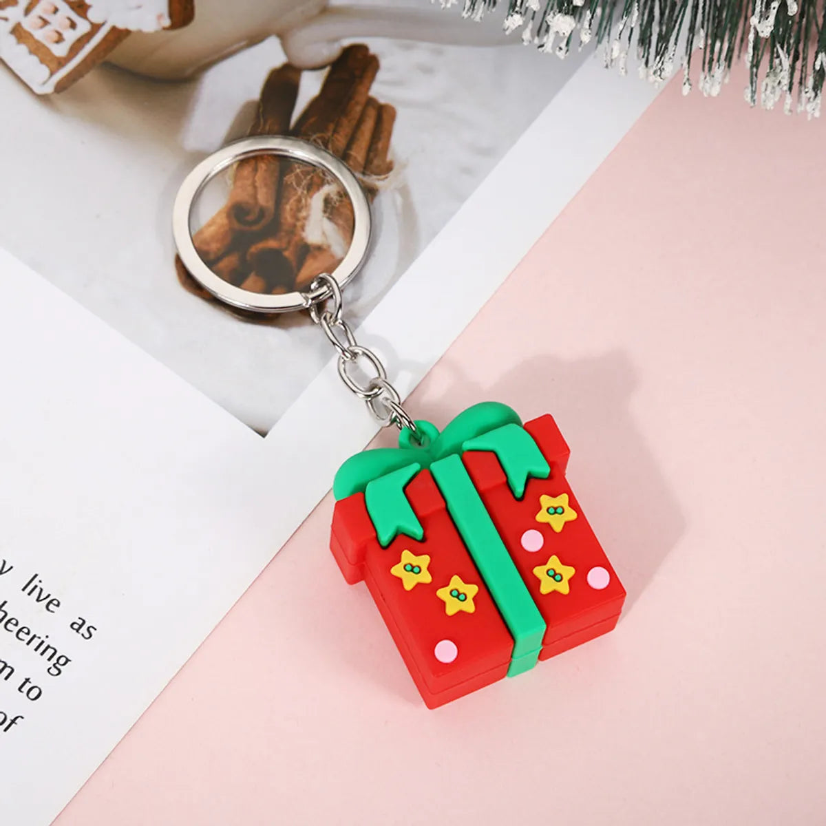 Cartoon Style Santa Claus Silica Gel Christmas Unisex Bag Pendant Keychain