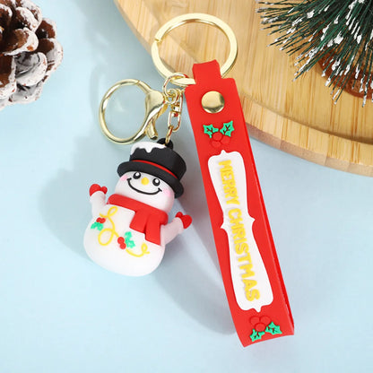 Cartoon Style Santa Claus Silica Gel Christmas Unisex Bag Pendant Keychain