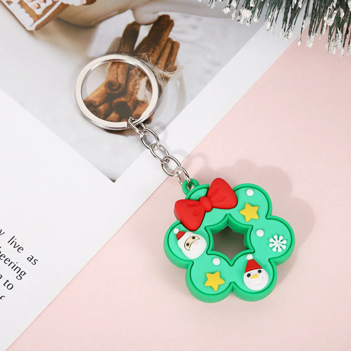 Cartoon Style Santa Claus Silica Gel Christmas Unisex Bag Pendant Keychain