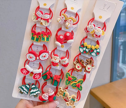 Cartoon Style Santa Claus Snowman Arylic Plastic Hair Clip Hair Tie 1 Set