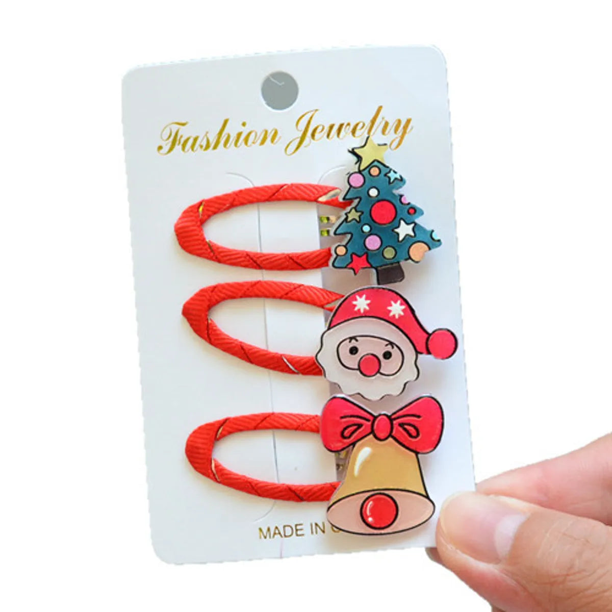 Cartoon Style Santa Claus Snowman Arylic Plastic Hair Clip Hair Tie 1 Set