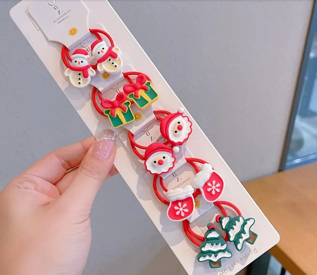 Cartoon Style Santa Claus Snowman Arylic Plastic Hair Clip Hair Tie 1 Set