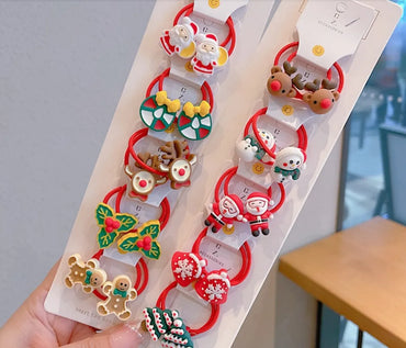 Cartoon Style Santa Claus Snowman Arylic Plastic Hair Clip Hair Tie 1 Set