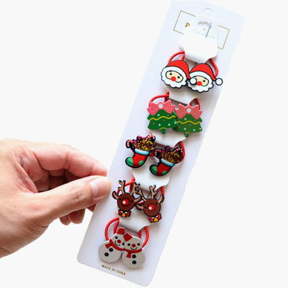 Cartoon Style Santa Claus Snowman Arylic Plastic Hair Clip Hair Tie 1 Set