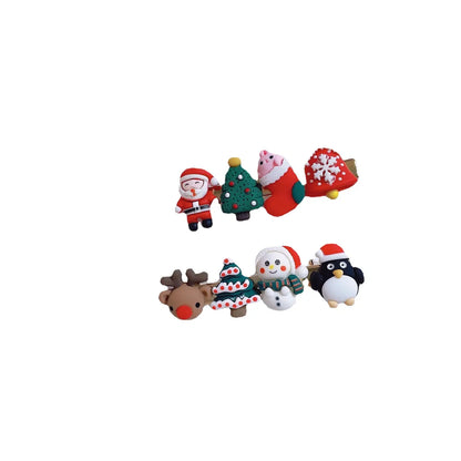 Cartoon Style Santa Claus Synthetic Resin Hair Clip