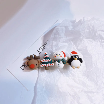 Cartoon Style Santa Claus Synthetic Resin Hair Clip