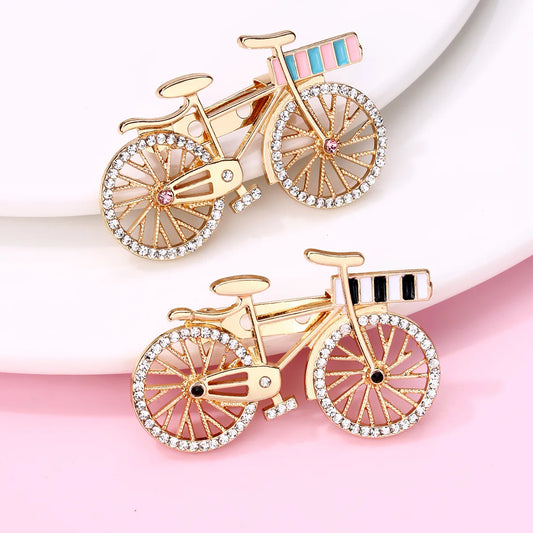 Cartoon Style Simple Style Bicycle Alloy Enamel Plating Inlay Rhinestones Unisex Brooches