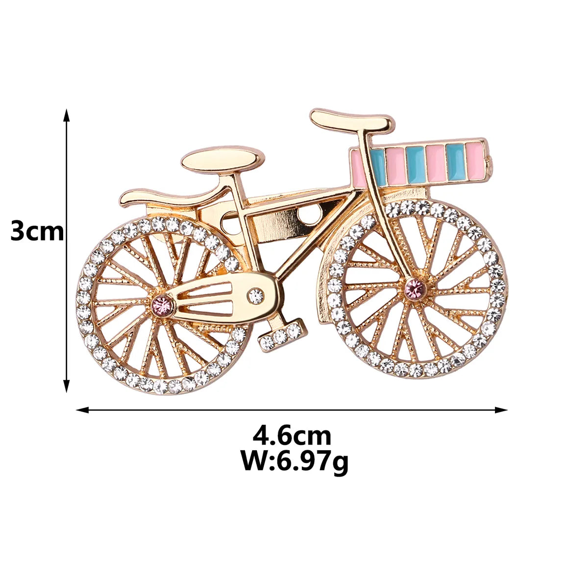 Cartoon Style Simple Style Bicycle Alloy Enamel Plating Inlay Rhinestones Unisex Brooches