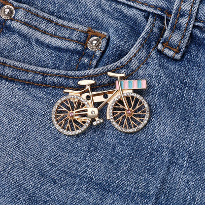 Cartoon Style Simple Style Bicycle Alloy Enamel Plating Inlay Rhinestones Unisex Brooches