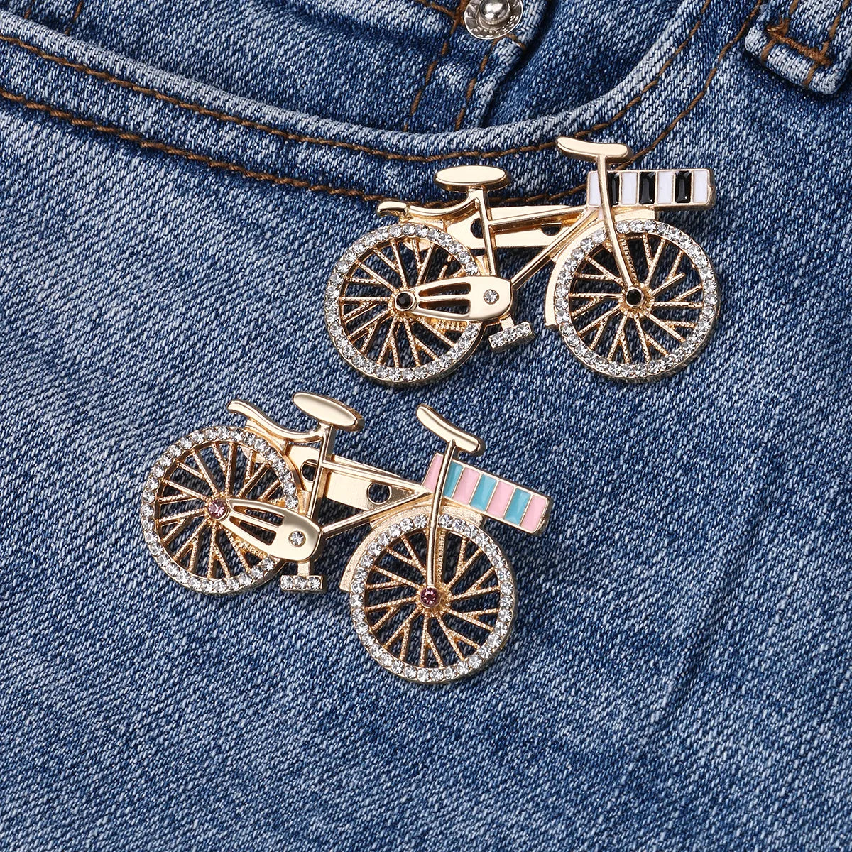 Cartoon Style Simple Style Bicycle Alloy Enamel Plating Inlay Rhinestones Unisex Brooches